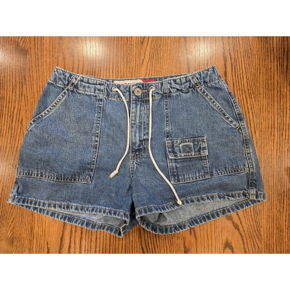 Vintage Hydraulic Denim Shorts Size 11 Y2K Drawstring Jean Shorts Skater Casual